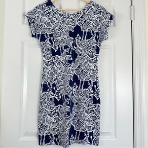 Lilly Pulitzer Navy and White Zebra Print Mini T-Shirt Dress XS